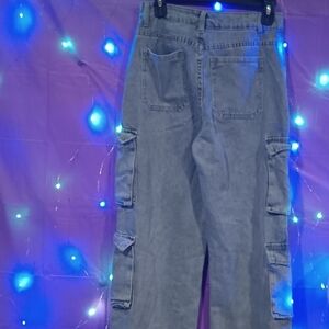Kids Blue Cargo Jeans